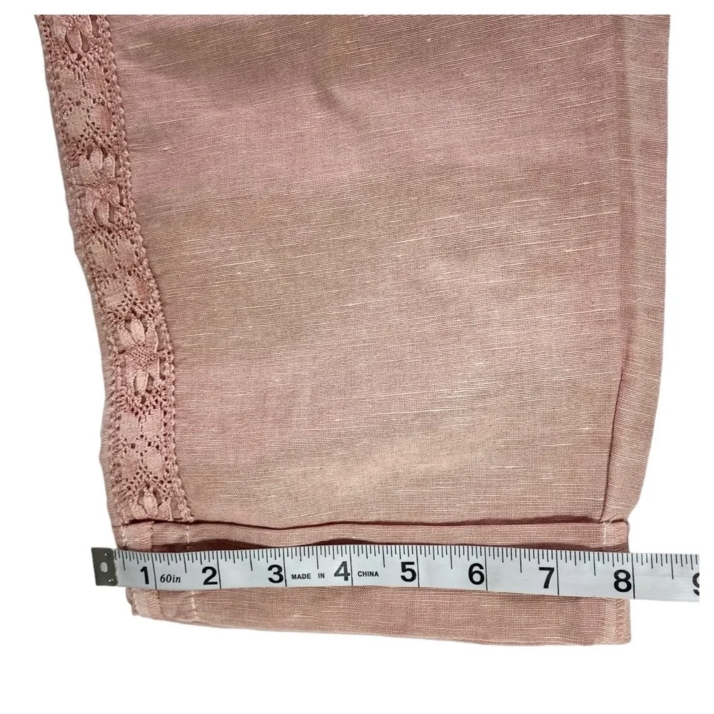 Coldwater Creek NWT Pale Mauve Lace Trim Cuffed Ankle Pant - Size 10 - Picture 11 of 16
